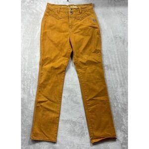 Cruel Denim Quinn Jeans Women 31/11R Mustard Yellow Western High Rise Straight